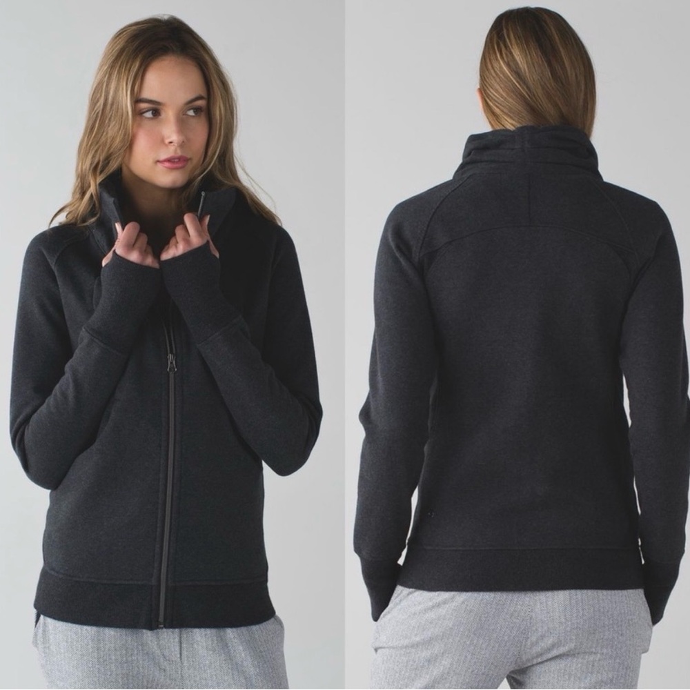 LULULEMON Cozy Cuddle Up Jacket Heathered Black Size 4
